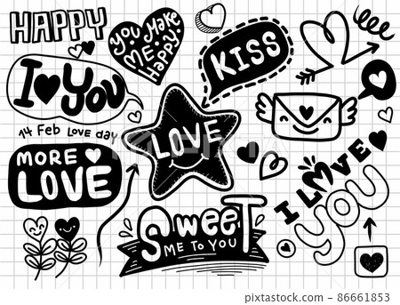 Love doodles background 86661853