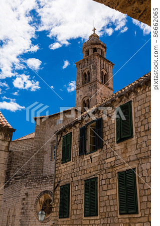 Bell tower of the Dominikan monastery in the old town of Dubrovnik, Croatia Bell tower of the Dominikan monastery in the old town of Dubrovnik, Croatia 86662065