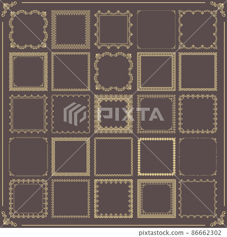 Vintage Big Set of Square Vector Patterns. Collection of Graphics Vintage Big Set of Square Vector Patterns. Collection of Graphics 86662302