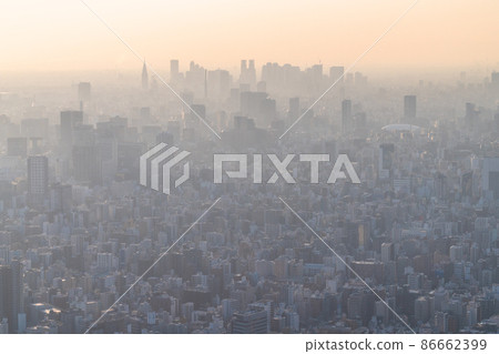 《Tokyo》 Air pollution and hazy Tokyo cityscape 《Tokyo》 Air pollution and hazy Tokyo cityscape 86662399