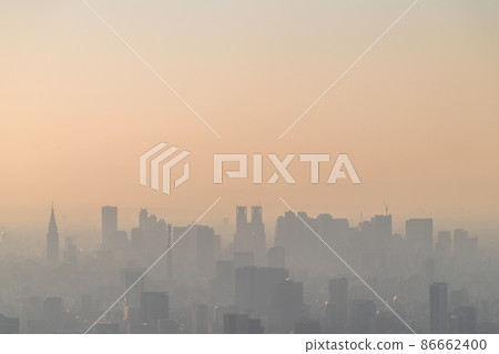 《Tokyo》 Air pollution and hazy Tokyo cityscape 86662400