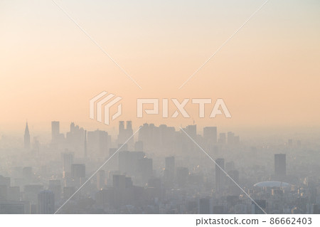 《Tokyo》 Air pollution and hazy Tokyo cityscape 86662403