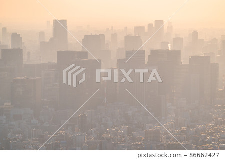 《Tokyo》 Air pollution and hazy Tokyo cityscape 86662427