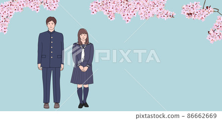 櫻花樹下的高中情侶 櫻花樹下的高中情侶 86662669