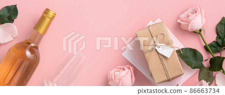 Valentine's Day Rose White Wine Champagne Gift Valentine's Day Gift バレンタイン Valentine's Day Rose White Wine Champagne Gift Valentine's Day Gift バレンタイン 86663734