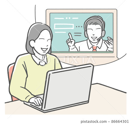 Women taking online classes Women taking online classes 86664301