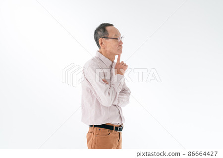 Worried thinking senior Worried thinking senior 86664427