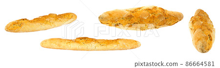 French baguettes from different angles isolated on white French baguettes from different angles isolated on white 86664581