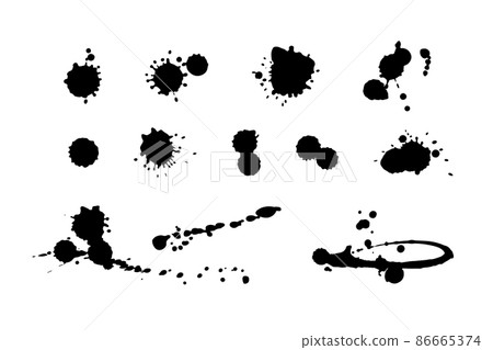 Splash dripping ink splash decoration set Splash dripping ink splash decoration set 86665374
