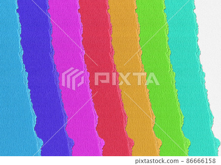 彩虹般的畫紙被撕裂堆積 彩虹般的畫紙被撕裂堆積 86666158