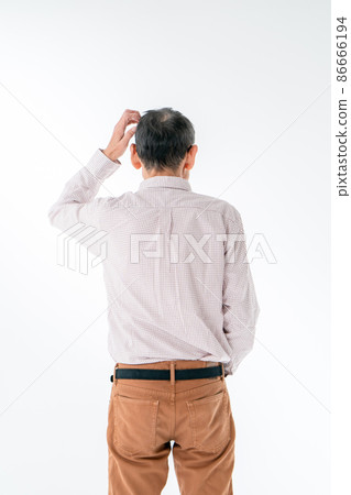 Worried, anxious, worried, senior, back view Worried, anxious, worried, senior, back view 86666194