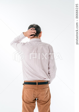 Worried, anxious, worried, senior, back view Worried, anxious, worried, senior, back view 86666195