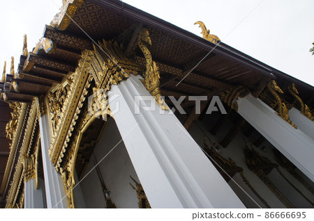 The Grand Palace, a famous attraction in Bangkok, Thailand. Southeast Asian architecture 86666695