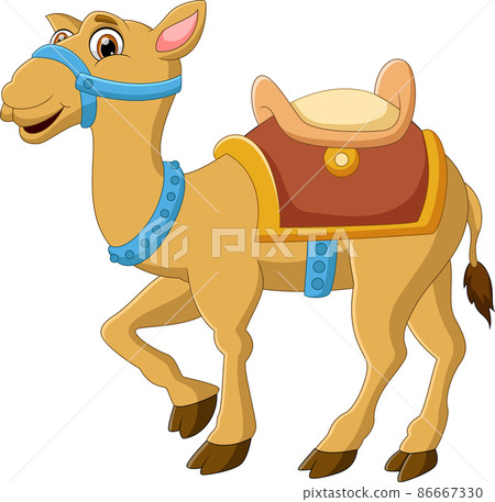cute camel cartoon posing smiling isolated on white background 86667330