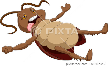 dead cockroach cartoon on white background dead cockroach cartoon on white background 86667342