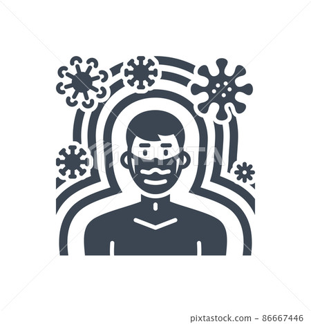 Immunity related vector glyph icon. - Stock Illustration [86667446] - PIXTA