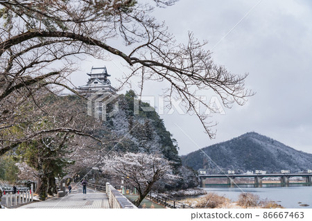 Inuyama Castle, a national treasure of snow <Inuyama City, Aichi Prefecture> Inuyama Castle, a national treasure of snow <Inuyama City, Aichi Prefecture> 86667463