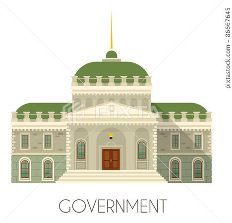 Government house icon. Community administration building facade 86667645