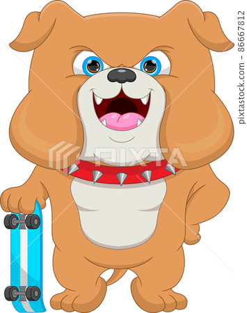 cute bulldog with skateboard cartoon cute bulldog with skateboard cartoon 86667812
