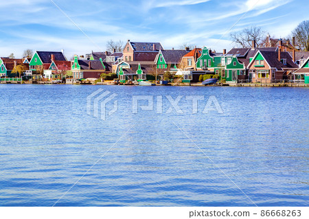 Dutch houses, Zaanse Schans in Netherlands Dutch houses, Zaanse Schans in Netherlands 86668263