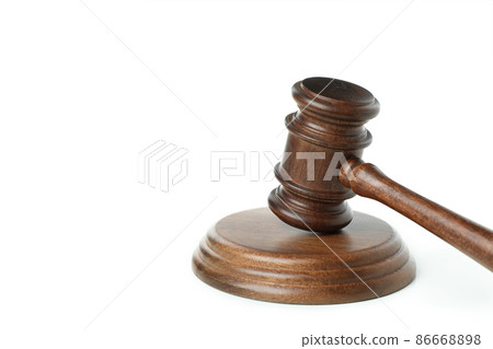 Wooden judge gavel isolated on white background Wooden judge gavel isolated on white background 86668898
