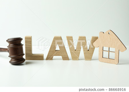 American law concept with judge gavel on white table 86668916