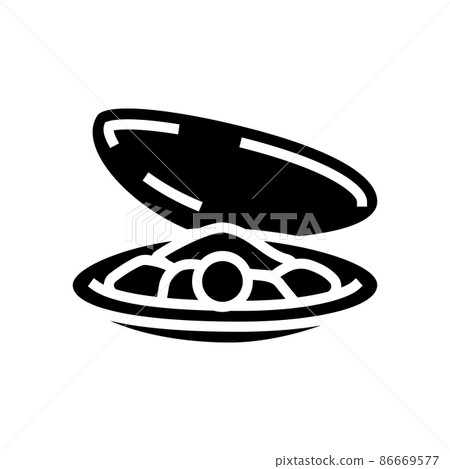 pearl oyster shell glyph icon vector illustration pearl oyster shell glyph icon vector illustration 86669577