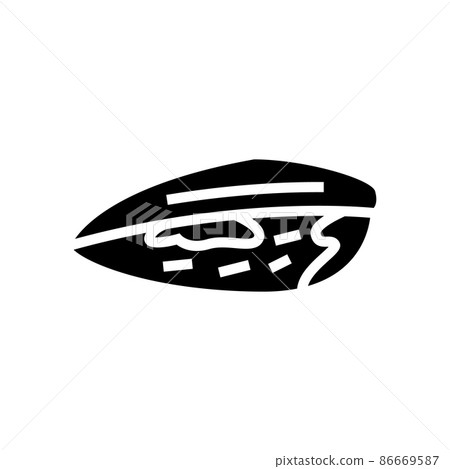 mussel closed shell glyph icon vector illustration mussel closed shell glyph icon vector illustration 86669587