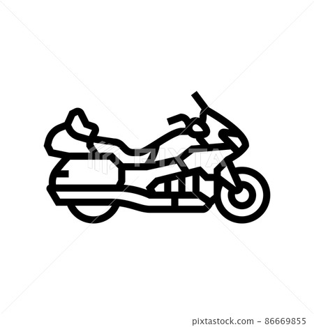 touring motorcycle line icon vector illustration 86669855