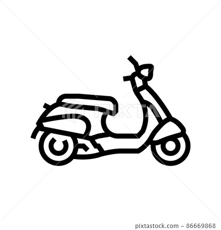 scooter transport line icon vector illustration - Stock Illustration ...