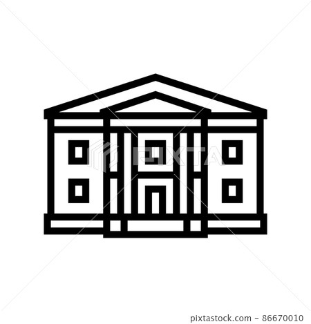 greek revival house line icon vector illustration 86670010