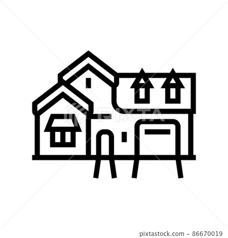 french country house line icon vector illustration 86670019