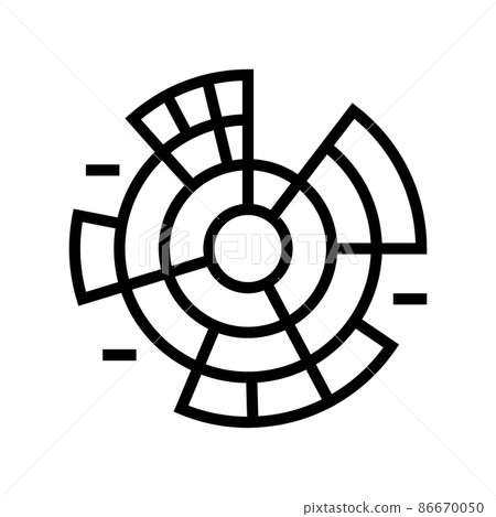sunburst chart line icon vector illustration sunburst chart line icon vector illustration 86670050
