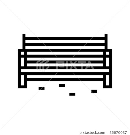 bench park line icon vector illustration 86670087