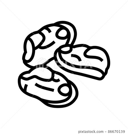 peeled mussel line icon vector illustration 86670139