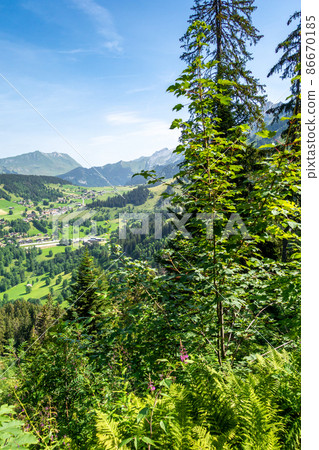 Mountain landscape in La Clusaz, France 86670185