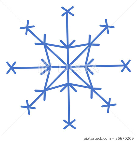 Elegant ornate snowflake. Snowfall icon. Ice symbol Elegant ornate snowflake. Snowfall icon. Ice symbol 86670209