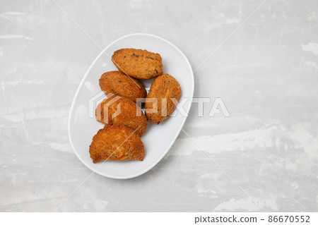 typical portuguese appetizer on small white dish 86670552