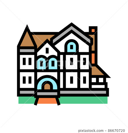 victorian house color icon vector illustration 86670720