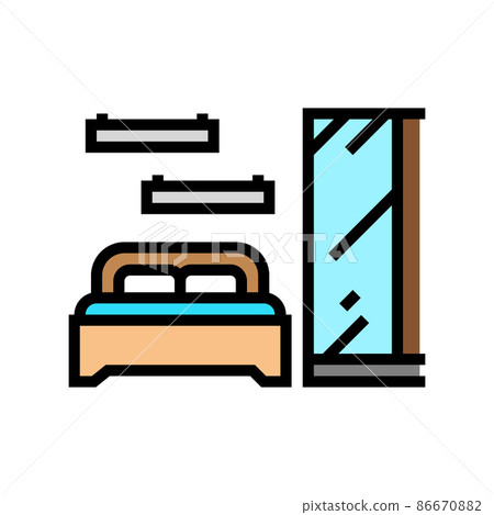 bedroom furniture color icon vector illustration - Stock Illustration ...