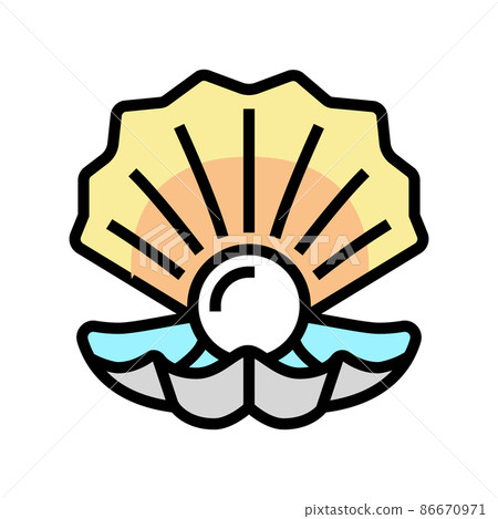 pearl oyster shell color icon vector illustration pearl oyster shell color icon vector illustration 86670971
