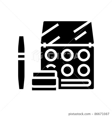 cosmetic set glyph icon vector illustration - Stock Illustration ...