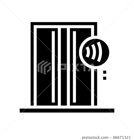 elevator contactless glyph icon vector illustration 86671321