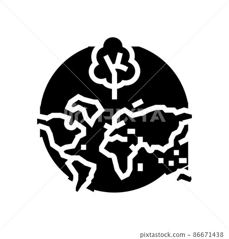 deforestation map glyph icon vector illustration deforestation map glyph icon vector illustration 86671438