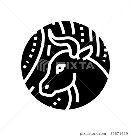 ox chinese horoscope animal glyph icon vector illustration 86671439