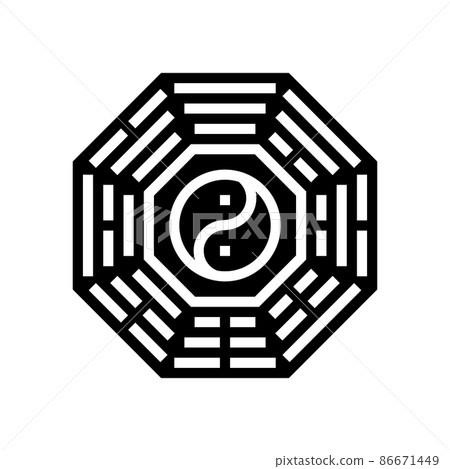 bagua chinese horoscope animal glyph icon vector illustration 86671449