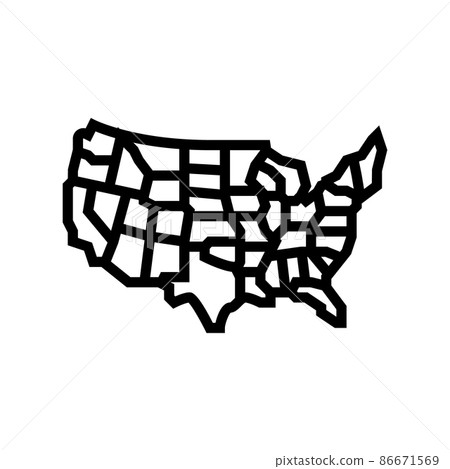 state new york line icon vector illustration 86671569