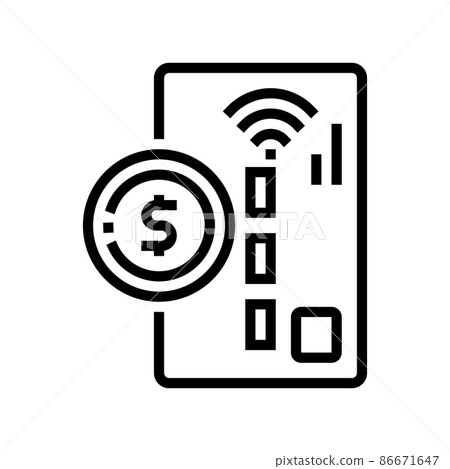 card contactless line icon vector illustration - Stock Illustration ...