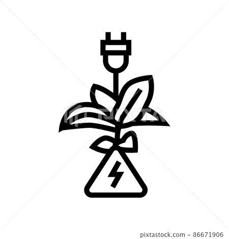 bio electricity line icon vector illustration 86671906
