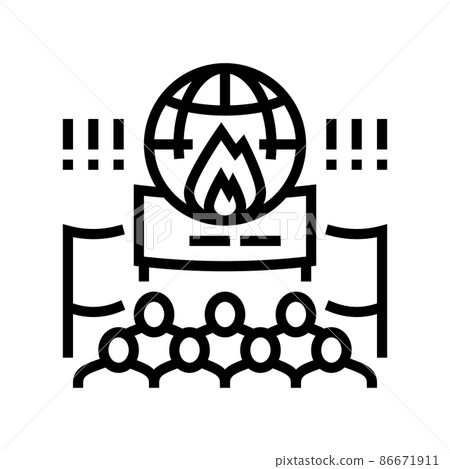 activist climate change line icon vector illustration activist climate change line icon vector illustration 86671911